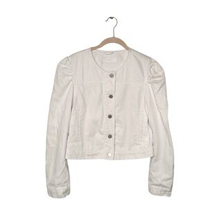 BLANKNYC Cropped White Denim Jacket Size M